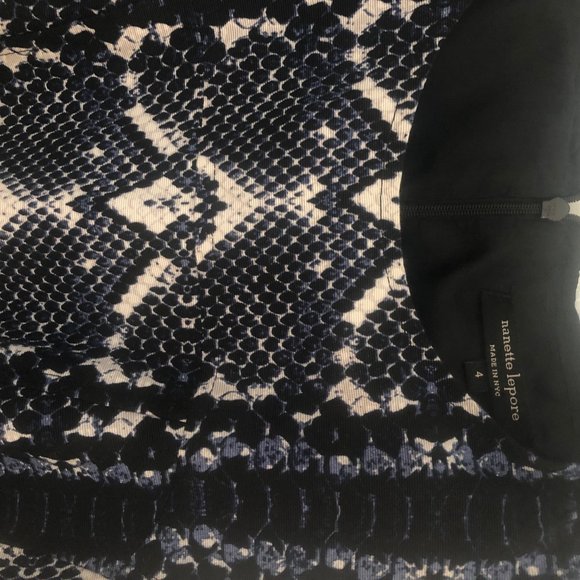 Nanette Lepore Fit and Flare Snakeskin Print Dress - Picture 2 of 5